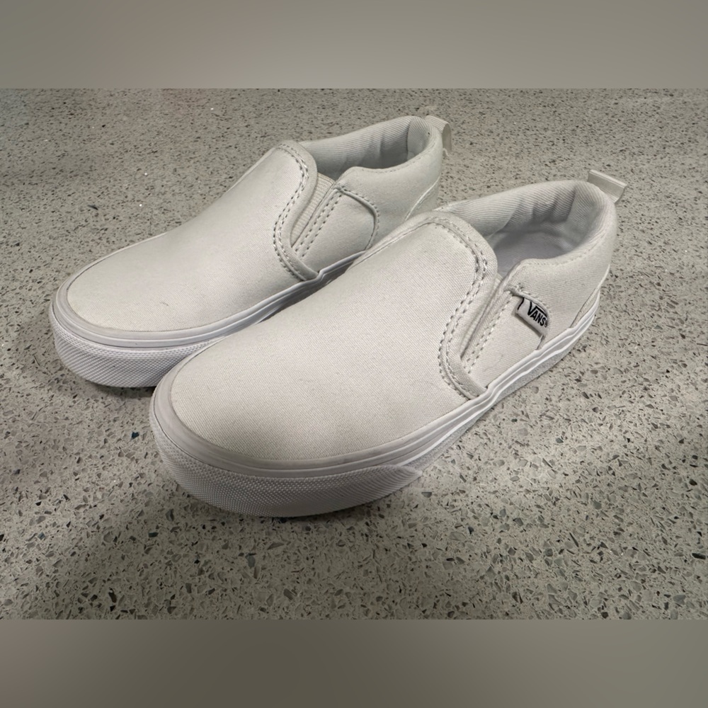 Vans Kids White Slip-On Sneakers